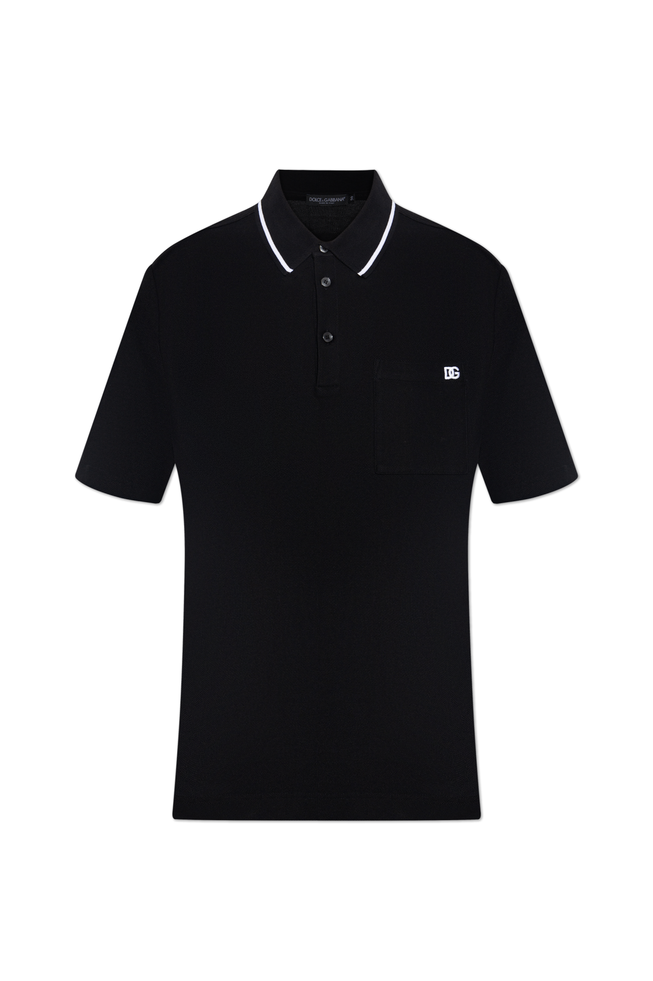 Tシャツ・カットソー Dolce & Gabbana SS25 Knitted polo shirt (GXZ02ZJBSK3 W0001) Cotton polo-shirt with DG logo embroidery in Black for Men